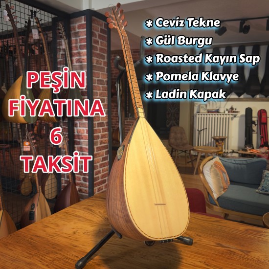43 CM CEVİZ KISA SAPLI BAĞLAMA (KOD: 03676)
